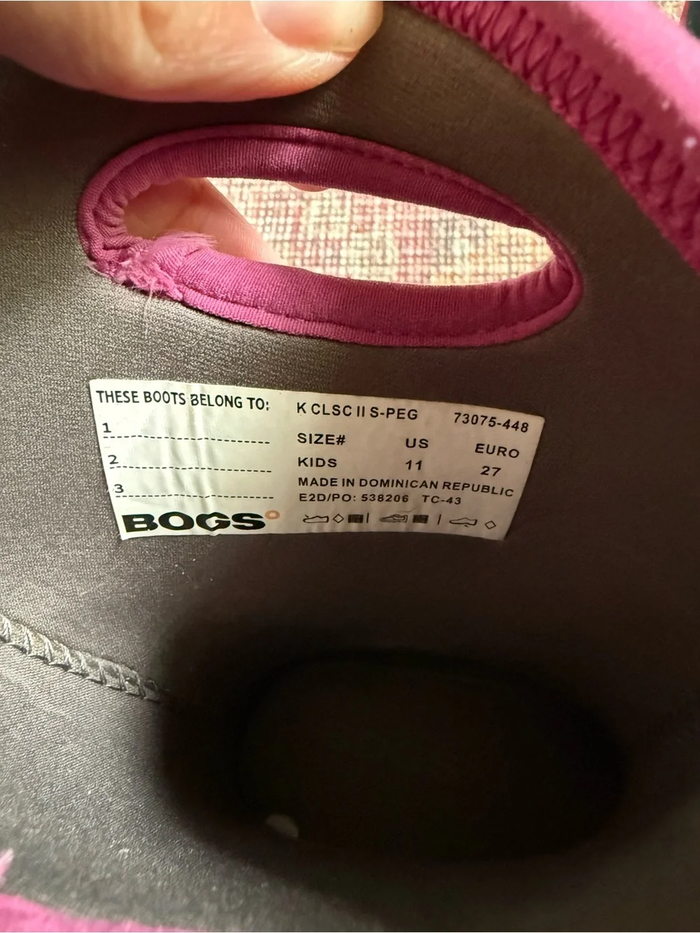 Bogs Kids Classic II Winter S-Peg Size 11 in Teal and Pink